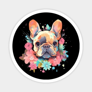 Flowery French Bulldog Magnet